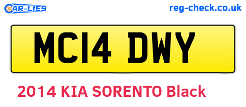 MC14DWY are the vehicle registration plates.