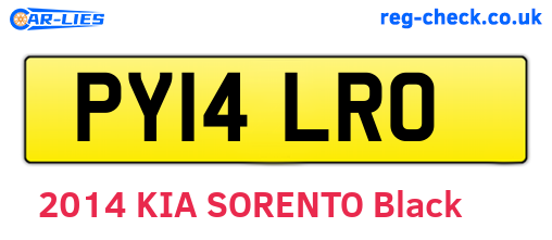 PY14LRO are the vehicle registration plates.