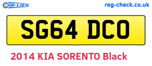 SG64DCO are the vehicle registration plates.