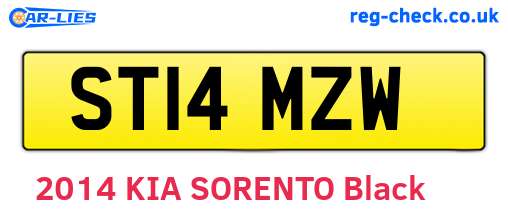 ST14MZW are the vehicle registration plates.