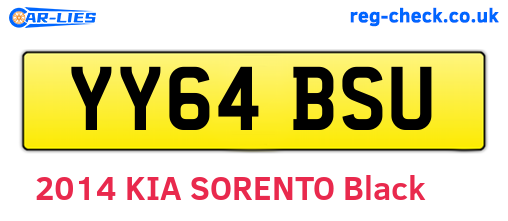 YY64BSU are the vehicle registration plates.