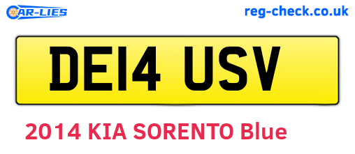 DE14USV are the vehicle registration plates.