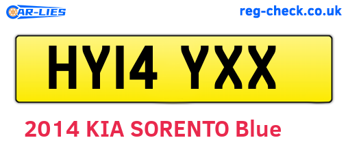 HY14YXX are the vehicle registration plates.