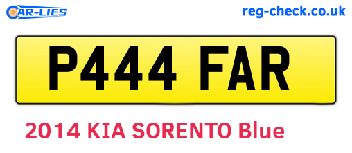 P444FAR are the vehicle registration plates.