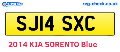 SJ14SXC are the vehicle registration plates.