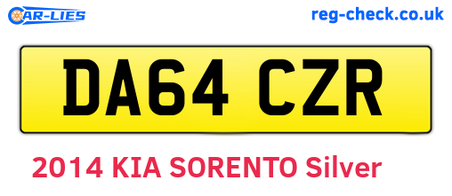 DA64CZR are the vehicle registration plates.