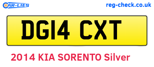 DG14CXT are the vehicle registration plates.