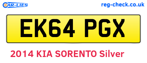 EK64PGX are the vehicle registration plates.