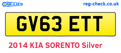 GV63ETT are the vehicle registration plates.