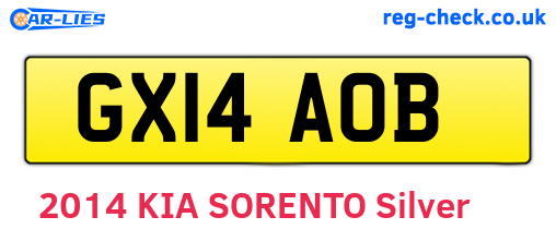 GX14AOB are the vehicle registration plates.