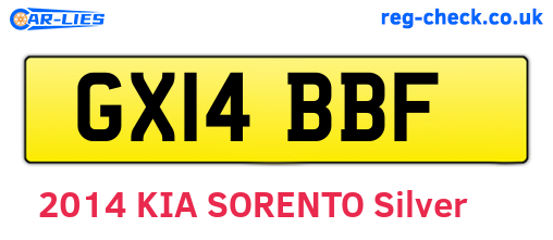 GX14BBF are the vehicle registration plates.
