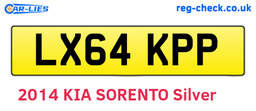 LX64KPP are the vehicle registration plates.