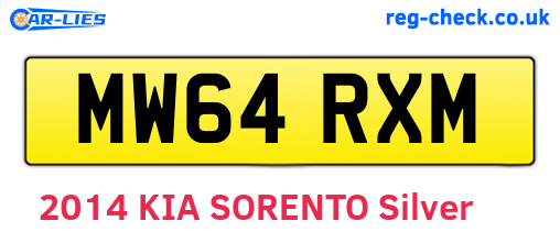 MW64RXM are the vehicle registration plates.