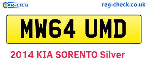 MW64UMD are the vehicle registration plates.