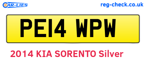 PE14WPW are the vehicle registration plates.