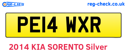 PE14WXR are the vehicle registration plates.