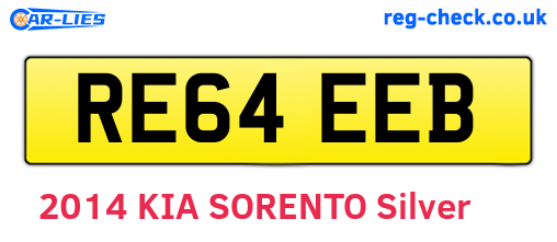 RE64EEB are the vehicle registration plates.