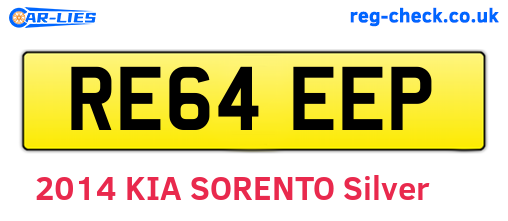RE64EEP are the vehicle registration plates.