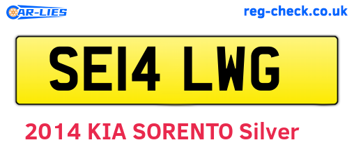 SE14LWG are the vehicle registration plates.