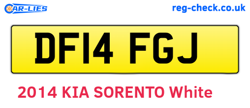 DF14FGJ are the vehicle registration plates.