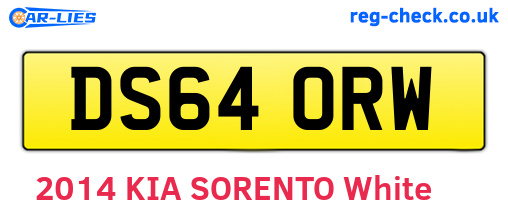 DS64ORW are the vehicle registration plates.