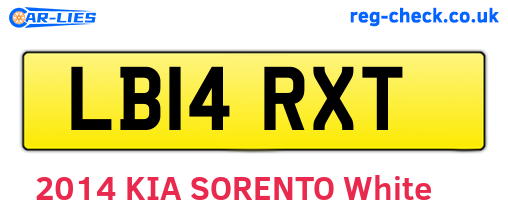 LB14RXT are the vehicle registration plates.