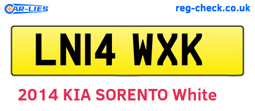 LN14WXK are the vehicle registration plates.