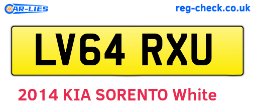 LV64RXU are the vehicle registration plates.