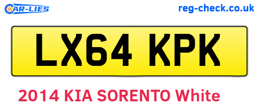 LX64KPK are the vehicle registration plates.