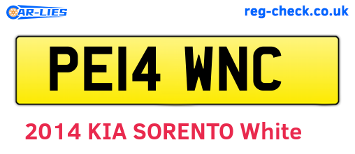 PE14WNC are the vehicle registration plates.