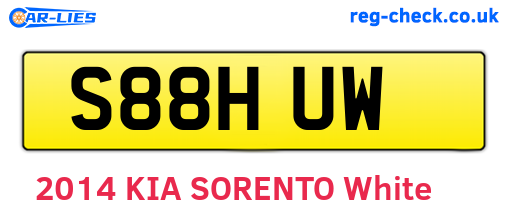 S88HUW are the vehicle registration plates.