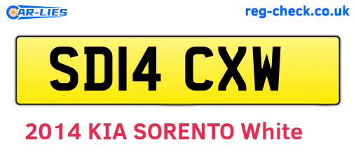 SD14CXW are the vehicle registration plates.