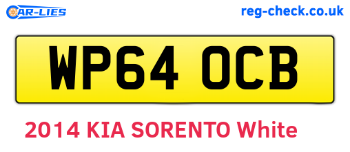 WP64OCB are the vehicle registration plates.