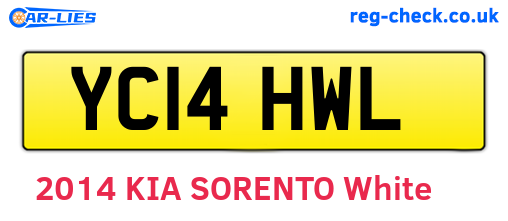 YC14HWL are the vehicle registration plates.