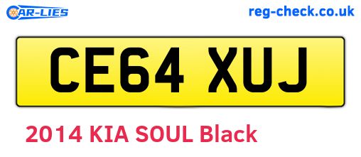 CE64XUJ are the vehicle registration plates.