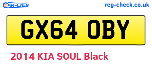 GX64OBY are the vehicle registration plates.