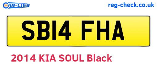 SB14FHA are the vehicle registration plates.