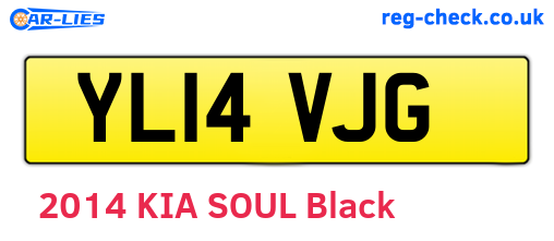 YL14VJG are the vehicle registration plates.