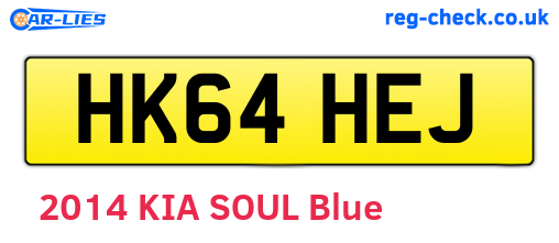 HK64HEJ are the vehicle registration plates.