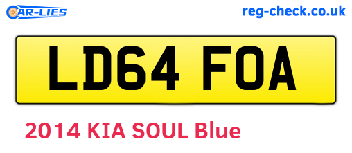 LD64FOA are the vehicle registration plates.