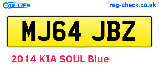 MJ64JBZ are the vehicle registration plates.