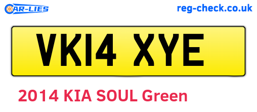 VK14XYE are the vehicle registration plates.