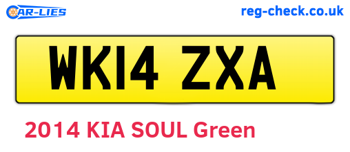 WK14ZXA are the vehicle registration plates.