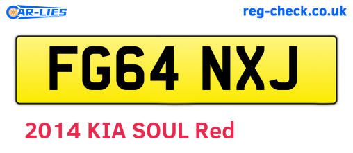 FG64NXJ are the vehicle registration plates.