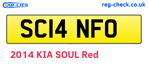 SC14NFO are the vehicle registration plates.