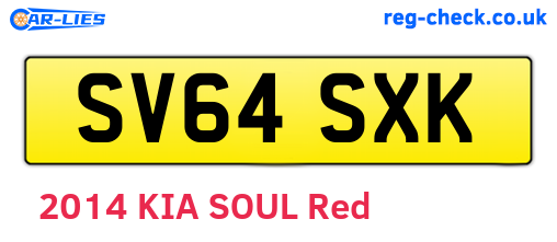 SV64SXK are the vehicle registration plates.