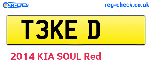 T3KED are the vehicle registration plates.