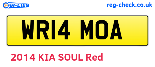 WR14MOA are the vehicle registration plates.