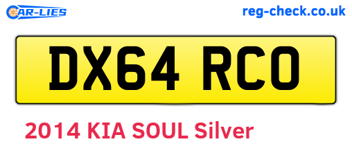 DX64RCO are the vehicle registration plates.