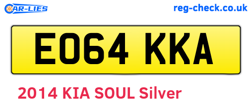 EO64KKA are the vehicle registration plates.